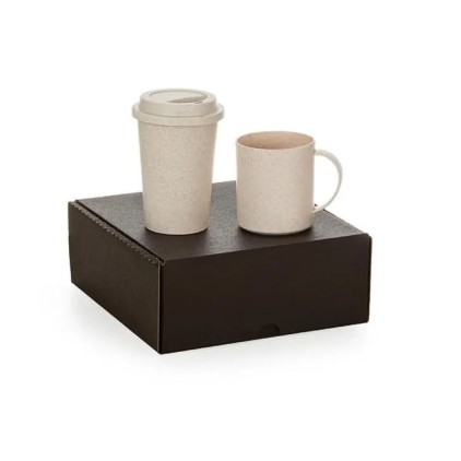 Kit Copo e Caneca em Fibra de Bambu Personalizado 