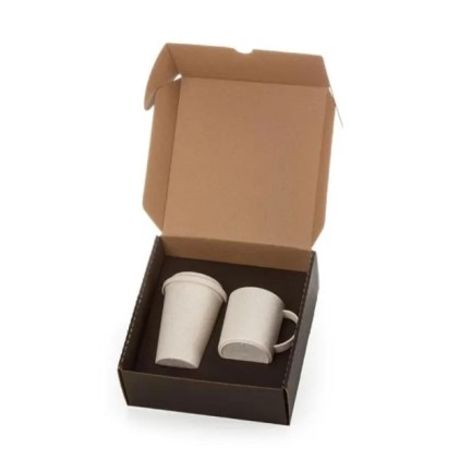 Kit Copo e Caneca em Fibra de Bambu Personalizado 