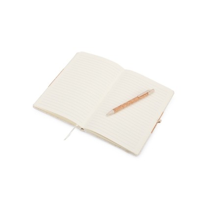 Kit Caderneta Linho e Cortiça com Caneta Personalizado