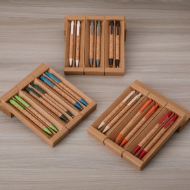Kit Ecológico Caneta e Lapiseira de Cortiça Personalizado