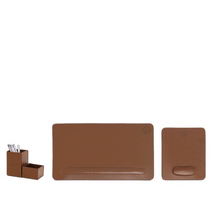 Kit Escritório Ergonômico em Couro Personalizado