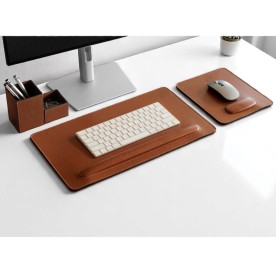 Kit Escritório Ergonômico em Couro Personalizado