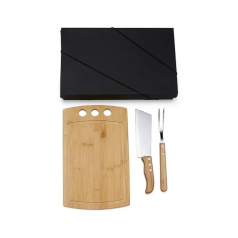 Kit Churrasco e Cozinha Bambu e Inox Personalizado