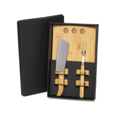 Kit Churrasco e Cozinha Bambu e Inox Personalizado