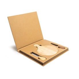 Kit Queijo 3 Peças com Estojo  Papel Kraft Personalizado