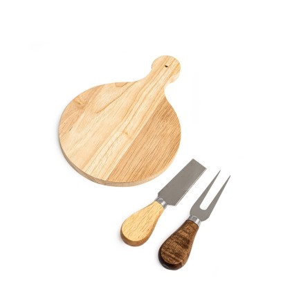 Kit Queijo 3 Peças com Estojo  Papel Kraft Personalizado