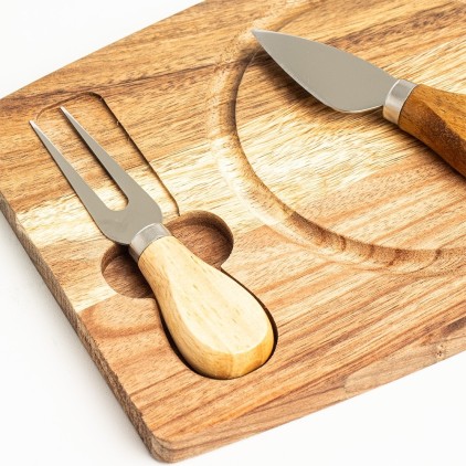 Kit Queijo 3 Peças com Estojo  Papel Kraft Personalizado