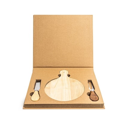 Kit Queijo 3 Peças com Estojo  Papel Kraft Personalizado