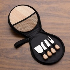 Kit Queijo 4 Peças com Tábua de Bambu Personalizado