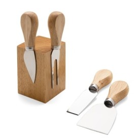 Kit Queijo com Suporte Magnético de Bambu Personalizado
