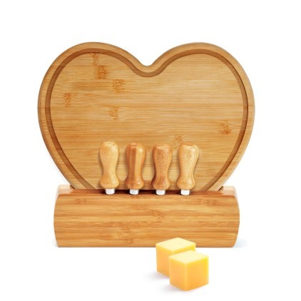 Kit Queijo com Base em Bambu Personalizado
