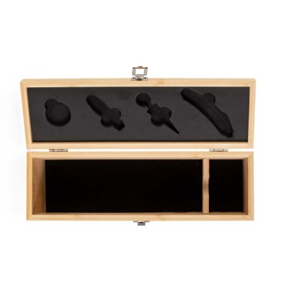 Kit Vinho 4 Peças em Estojo de Bambu Personalizado