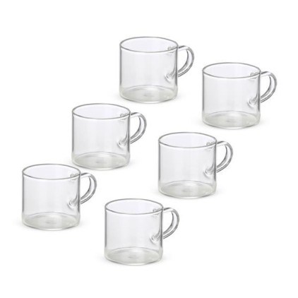 Kit 6 Xícaras de Vidro Borossilicato Personalizada