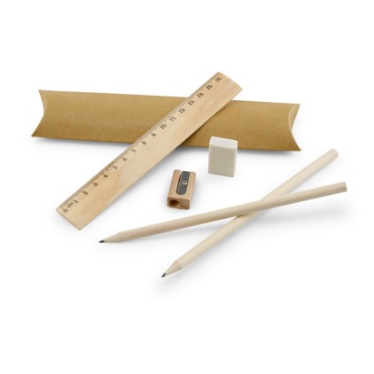 Kit de Escrita 5 Peças com Bolsa Kraft Personalizado