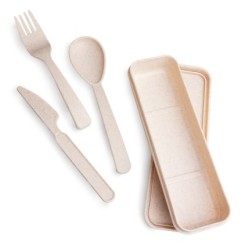 Kit de Talheres Fibra de Trigo com Estojo Personalizado