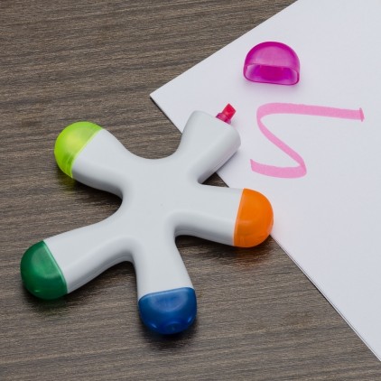 Marca Texto 5 Cores com Formato Splash Personalizado