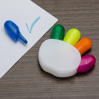 Marca Texto Plástico Formato Mão Personalizado