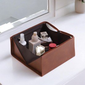 Necessaire Rígida 180° em Couro Personalizada 