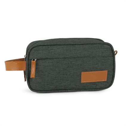 Nécessaire de Poliéster com Detalhes em Couro