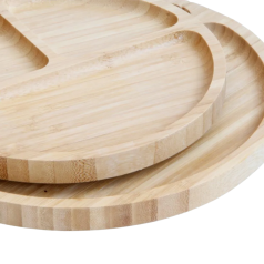 Petisqueira de Bambu com 3 Divisórias Personalizada