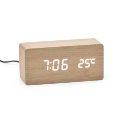 Relógio Despertador em Madeira com LED Personalizado
