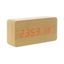 Relógio Madeira Display LED com Alarme Personalizado