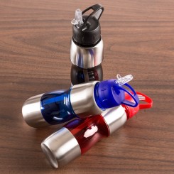 Garrafa Alumínio 600ml com Alça e Canudo Personalizada