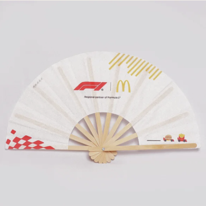 Leque de Madeira e Tecido Personalizado