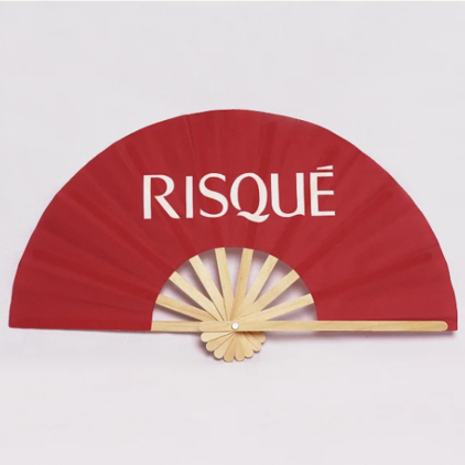 Leque de Madeira e Tecido Personalizado