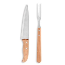 Conjunto Faca e Garfo em Madeira/Inox Personalizado