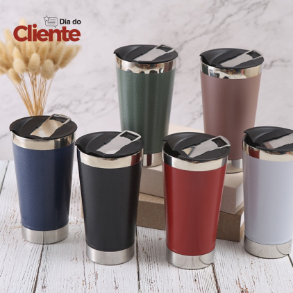 Copo Térmico de Inox com Abridor Personalizado