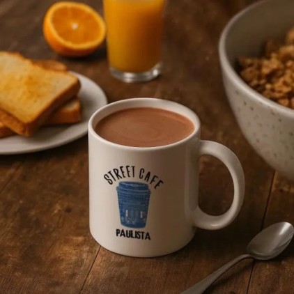 Caneca de Cerâmica Branca com Caixa Personalizada
