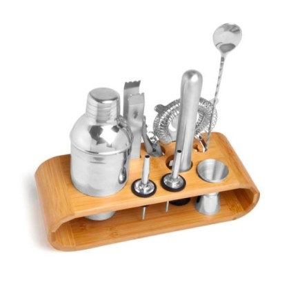 Kit bar com base bambu 11 peças  Personalizado