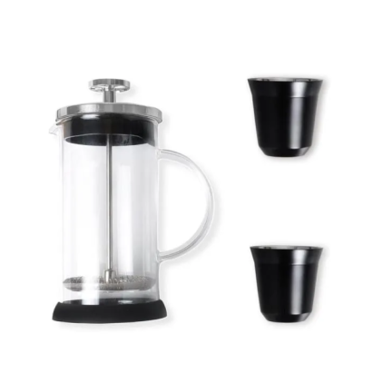 Kit Café com Cafeteira e 2 Copos Inox Personalizado