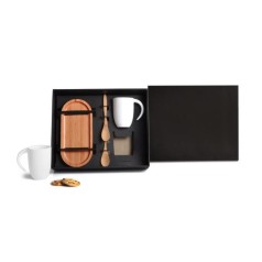 Kit Café/Chá com Canecas e Bandeja Personalizado