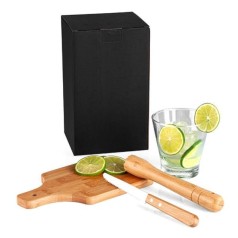 Kit Caipirinha com Copo de Vidro Personalizado