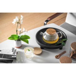 Bule de Vidro 750ml com Tampa de Bambu Personalizado