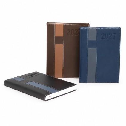 Agenda Diária 2027 Couro Sintético Personalizada