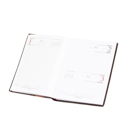 Agenda Diária 2027 Couro Sintético Personalizada