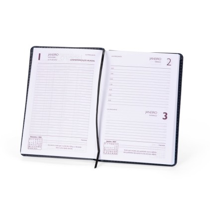 Agenda Diária 2027 Couro Sintético Personalizada