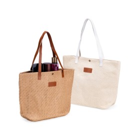 Bolsa de Palha Trançada Marron Personalizada