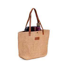 Bolsa de Palha Trançada Marron Personalizada