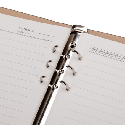 Caderno Fichário em Couro Sintético A5 Personalizado