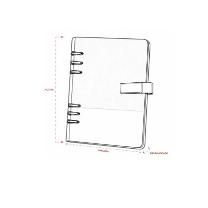 Caderno Fichário em Couro Sintético A5 Personalizado