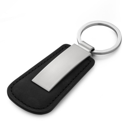 Chaveiro Personalizado em Metal e Couro Sintético