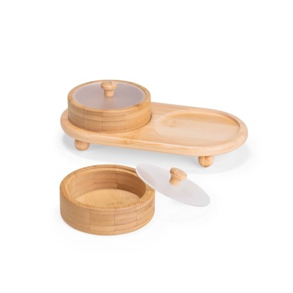 Conjunto de Potes em Bambu 2 Peças Personalizado