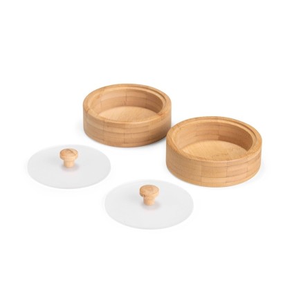 Conjunto de Potes em Bambu 2 Peças Personalizado