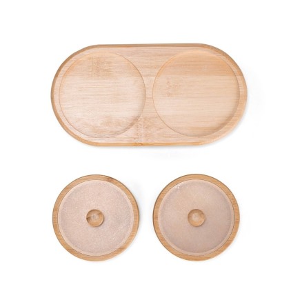 Conjunto de Potes em Bambu 2 Peças Personalizado