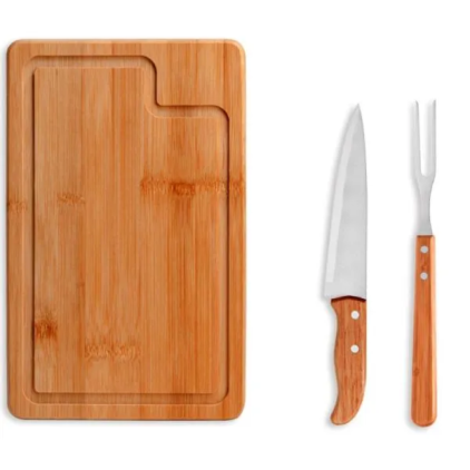 Conjunto para Churrasco em Bambu Personalizado