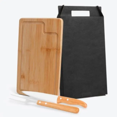Conjunto para Churrasco em Bambu Personalizado